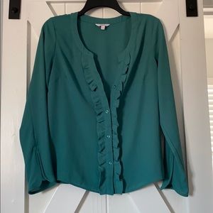 Long sleeve blouse teal